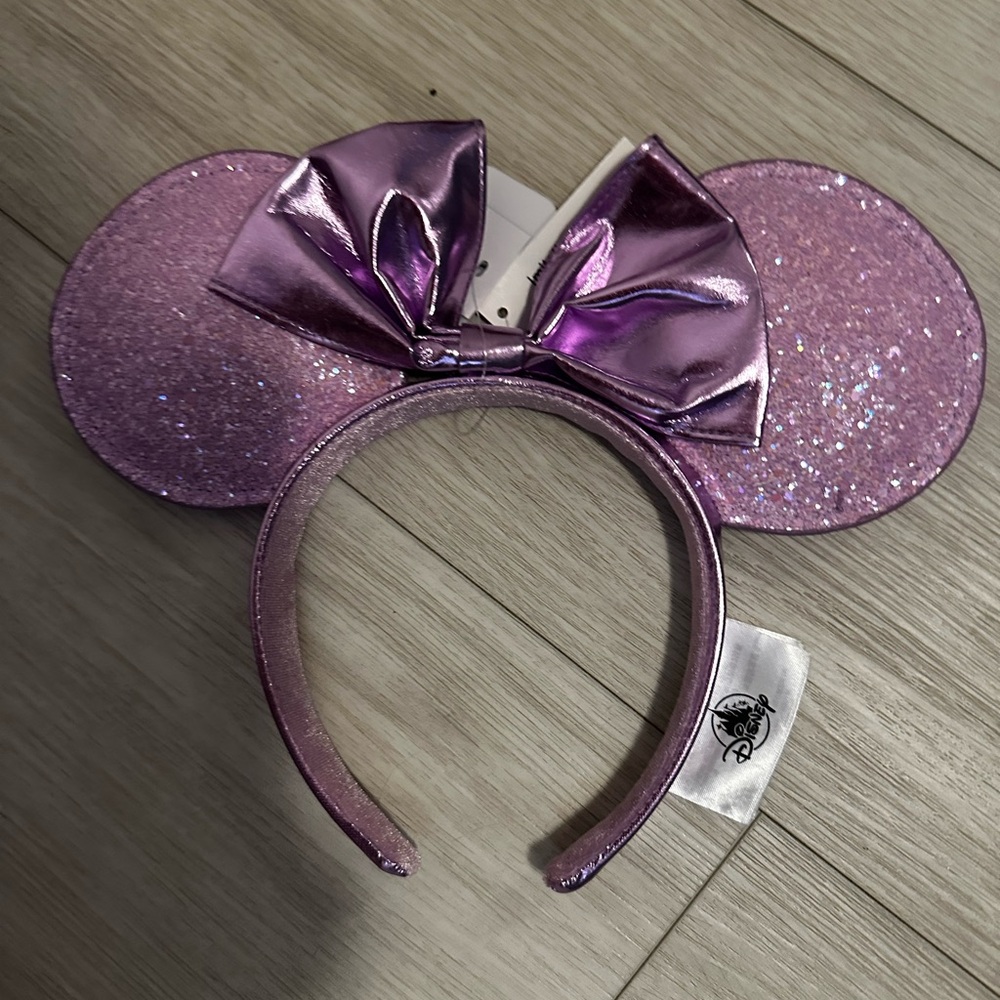 Disney Shimmering Purple Ears with Metallic Bow